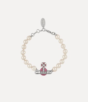 Vivienne Westwood Kitty Pearl Bracelet Platinum-white-crystal-light-rose-enamel Platinum-white-crystal-light-rose-enamel Women