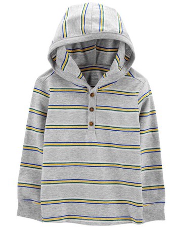 Toddler Striped Hooded Henley