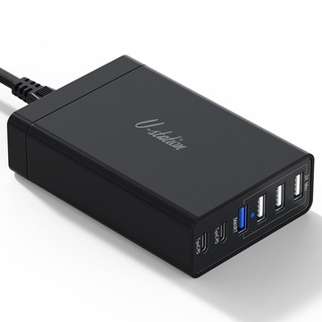 氮化鎵GaN快充器 【U-station】PD 氮化鎵GaN 53W 6孔電源供應器 UC-PD53W