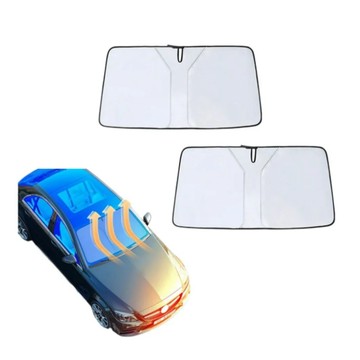 遮陽簾/遮陽板 【SUNDAYS】汽車專用不透光折疊遮陽罩 2入組 (加厚隔熱款 夏日遮陽 車內降溫)