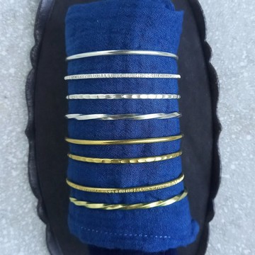 Karen銀黃銅細手鐲/手鍊