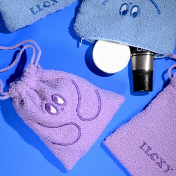 LLCXY pouch 毛絨刺繡0.0束口袋/拉鍊包