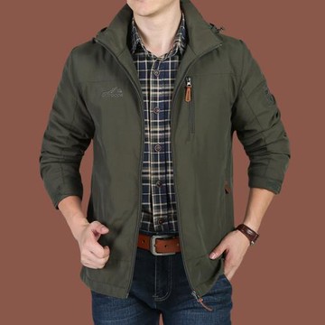 2025新款男士外套春秋男裝棉衣沖鋒上衣厚款加絨棉服寬松休閑棉襖