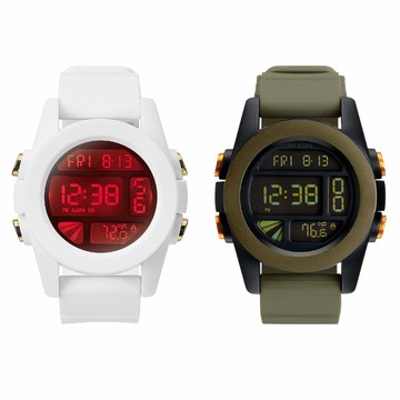 【NIXON】UNIT電子錶 具溫度顯示功能 白色 軍綠色 矽膠錶帶 手錶 男錶 女錶 禮物