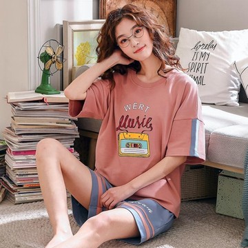睡衣 睡衣女夏季薄款兩件套純棉短袖短褲女套裝夏天韓版清新學生家居服 瑪麗蘇精品鞋包