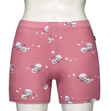 SOLIS 魚樂圈系列M-XXL寬鬆印花四角男內褲(淡蜜粉)