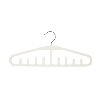 【日本霜山】多功能掛勾衣架/背心收納掛架(8鉤)-3入-多色可選-白