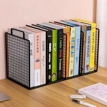 臺灣出貨🔥鐵藝桌面書架簡易收納神器書立大容量桌面文件收納架繪本初高中