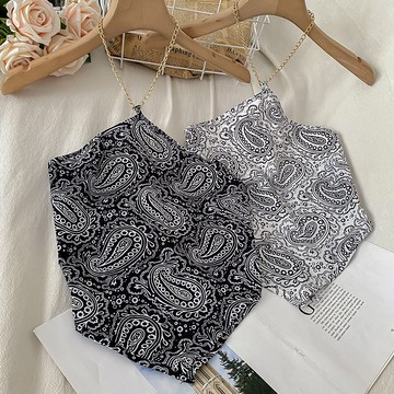 掛脖式吊帶背心女夏薄款性感辣妹穿搭肚兜式冰絲無袖t恤超辣上衣