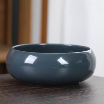 功夫茶具茶洗哥窯杯洗可養開片杯子收納盆陶瓷水果盆純色大容量盆