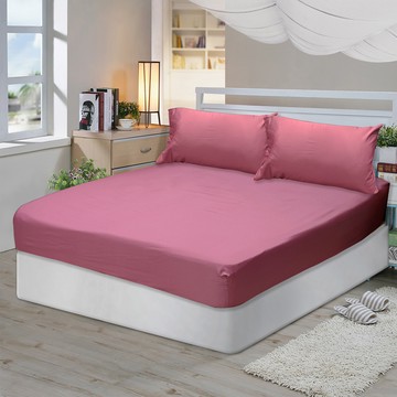 【多利寶寢具】Victoria_萊賽爾簡約素色涼感雙人床包組-洋紅