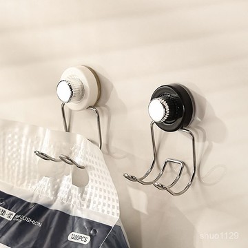 臺灣🚍8H出🉑尊慕斯吸盤式不銹鋼雙頭掛鈎浴室多功能旋轉強力承重無痕紙巾雙鈎