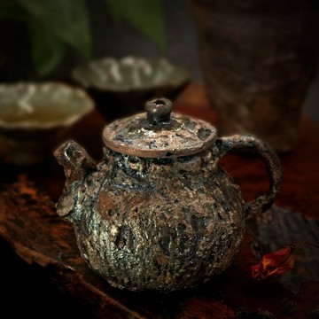 鐵定系列 | 正把茶壺 - 柴燒 仿古 仿鐵 陳金旺老師手作