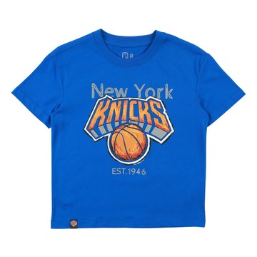NBA 兒童/青少年 寬版 塗鴉隊徽 短袖上衣 尼克隊
