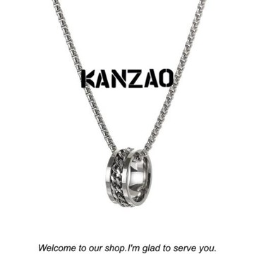 KANZAO戒指項鏈ins冷淡風王一博同款潮鈦鋼男款鏈情侶百搭配飾女