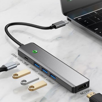 usb3.0擴展器分線器Typec轉接頭多功能拓展塢筆記本電腦外接插頭