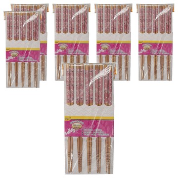 cook power 鍋寶 碳化印花竹筷  10雙筷子  粉色  6組