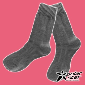 【PolarStar】女 羊毛保暖襪『炭灰』P18610 露營.戶外.登山.保暖襪.彈性襪.紳士襪.休閒襪.長筒襪.襪子.男版.女版