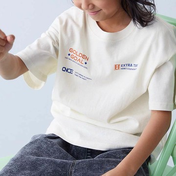 日本 devirock - 純棉定番短袖上衣-小字LOGO-米白