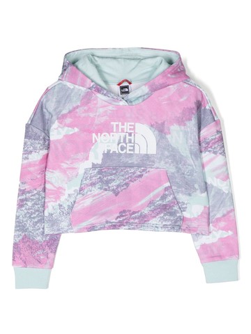 The North Face Kids - logo-print cotton hoodie - kids - Cotton - XL - Pink
