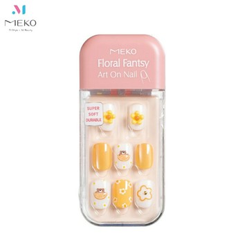 MEKO 花漾彩繪穿戴美甲片-小熊花花 3A-026 /穿戴甲【官方旗艦店】