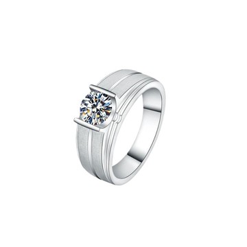 莫桑石 莫桑鑽 0.5-1克拉蓋亞男鑽戒 台北門市 客製化訂製白金