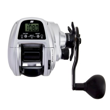 Abu Garcia Fune DLC 計米輪 大字元 小烏龜 梭形 捲線器  黑色 + 銀色