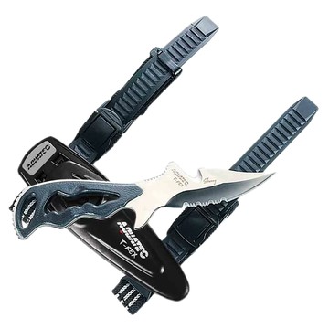 AQUATEC 暴龍潛水刀 195mm 304不鏽鋼 KN-200K  黑色 + 銀色