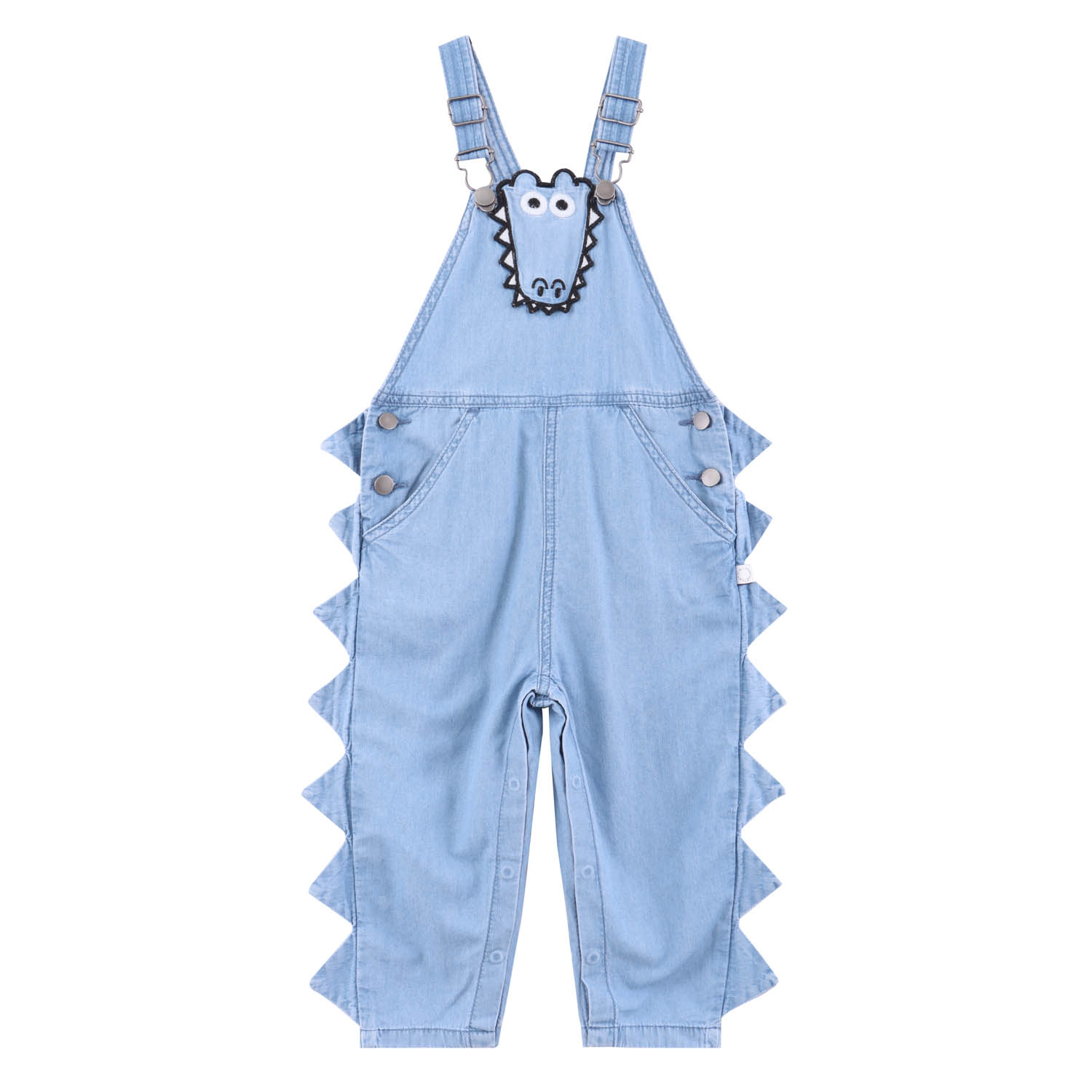 Stella McCartney Kids 嬰兒藍色丹寧吊帶褲