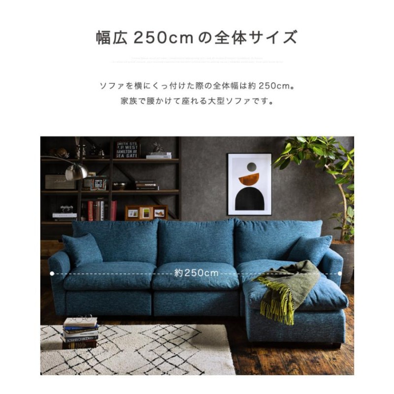 8/20までの取引限定】美品！4人掛け☆ネイビーL字おしゃれソファー