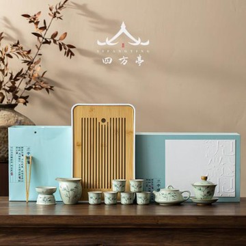2024新款手繪釉下彩茶具套裝茶盤茶杯茶壺景德鎮陶瓷禮盒高檔輕奢