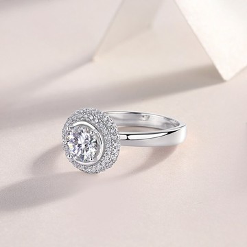 【巴黎精品】現貨+預購 莫桑鑽石戒指飾品配件925純銀戒指婚戒鑽戒-1克拉對戒莫桑鑽戒指a1ex33