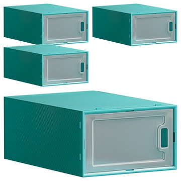 JOSIC 側開門鞋盒 Set 4 塑膠PP/ABS 33*22.5*13.5cm  莫蘭迪綠  4個