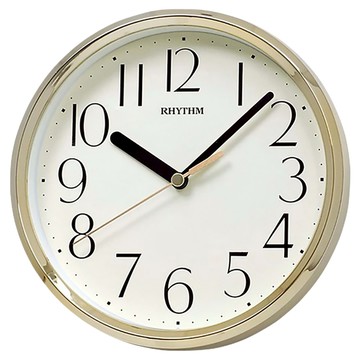 RHYTHM 日本麗聲時計 座掛兩用靜音掛鐘  星采金