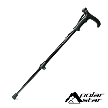 【Polar Star】鋁合金T把健行杖『黑』P23720 (單支販售) 戶外.登山.健行.健走.露營.手杖.爬山.拐杖