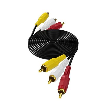 rca蓮花頭三對三公頭影音連接線av轉接線-5米