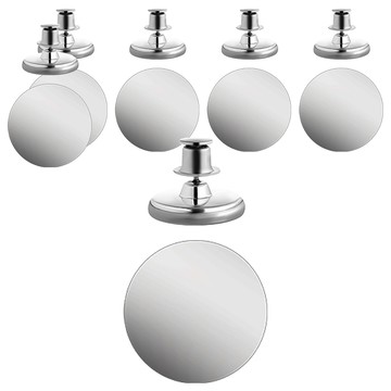 日本SP SAUCE 窗簾磁吸單扣組 磁扣 + 圓鐵片  6組  銀色