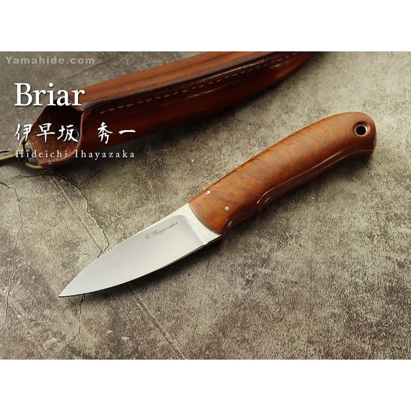 伊早坂 秀一 作 2061  ATS-34 ブライヤー シースナイフ  Hideichi Ihayazaka Custom knife