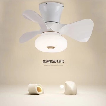 台灣現貨智慧北歐吸頂風扇燈餐廳臥室小吊扇男女孩變頻兒童房帶電風扇吊燈 雙11全館免運