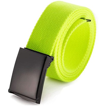 Love 21 2022男時尚男士棉織扁牌款橙綠色腰帶