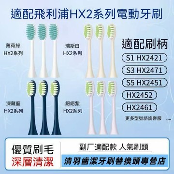 🚗現貨🚗快出 適配飛利浦電動牙刷頭 副廠刷頭 hx2471/hx2421/hx2033等hx2系列通用牙刷替換頭 小羽刷
