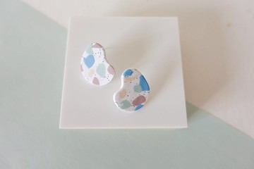 水磨石系列 手工軟陶耳環