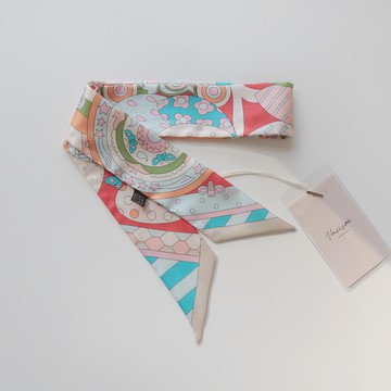 VARVISU 100%絲綢 玫瑰 迷你領巾  5 x 86 cm  粉色