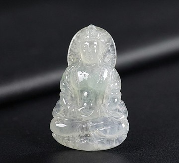 冰玻種翡翠精雕渡母 | 天然緬甸玉翡翠A貨 | 送禮
