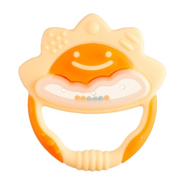 Richell 利其爾 固齒器 (盒裝) 3個月起 凹凸部位刺激牙齦與嘴唇  一般型  橘黃色  1個