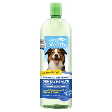 TROPICLEAN 強效美白潔牙水 1L 清新香味 草本植物  1瓶