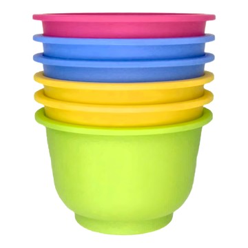 GIMI 吉米 中彩圓花盆附旋轉底盤 K-261 PP材質  16.2 x 16.2 x 10.5cm  顏色隨機  1組