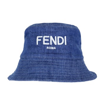 FENDI Kids FENDI logo 單寧漁夫帽