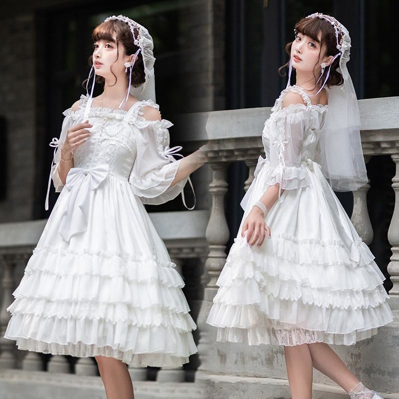 BODYLINE 2way ブラウス　ロリータ　白　レース リボン BODYLINE 2way ブラウス ロリータ 白 レース リボン - メルカリ
