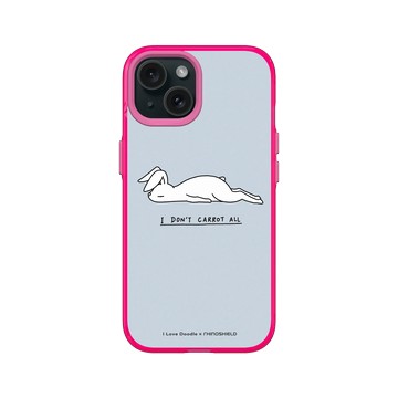 iPhone 15 Clear 粉漾桃 - ilovedoodle (Lim Heng Swee) - Rabbit Don't Care 兔子